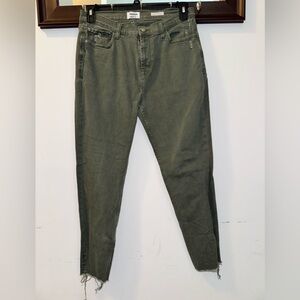 Kensie Vintage-Luxe High-Rise Skinny Jeans in Olive Size 10